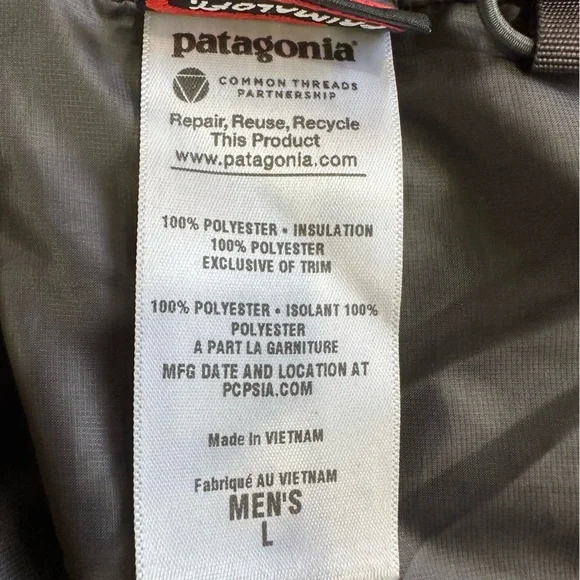 Patagonia Men's Nano Puffer Lightweight Primaloft Insulated Gray Jacket Large - Picture 6 of 10
